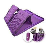 Myartscape Paint Brush Holder, Purple Case Organizer for 15 Long Handle Brushes - Art Storage for Acrylic, Oil & Watercolor Paintbrushes - Premium Artist Quality Supplies
