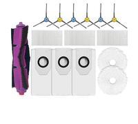 MYAYD 15 Pack Accessories Kit for Eureka J12 Ultra, for Midea V12 Robot Vacuum Replacement Spare Parts, 1 Main Brush, 3 Dust Bags, 2 Mops, 3 Filters, 6 Side Brushes