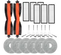 MYAYD 20-Pack Accessories Compatible with XIAOMI Vacuum S20+ Robot Vacuum Cleaner, Replacement Kit Includes 2 Main Brushes, 6 Mop Cloths, 6 Side Brushes, 6 Filters