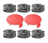 MYAYD 6 Pcs Replacement Spool & Line + 2 Pcs Spool Cover for Bosch ART 24, 27, 30, 24+, 27+, 30+ and ART 30-36 LI Grass Trimmers, Strimmer Spool Line, String Trimmer Replacement Spool Line