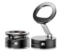 MYAYD Foldable Aluminum Alloy Suction Cup Magnetic Phone Holder, 360° Rotating Adjustable and Foldable Suction Cup Phone Holders, Stand Magnetic Phone Holder for Car/Gym/Mirror/Smooth Surface