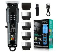 MYAYD Hair Clippers Men Professional Beard Trimmer, Electric Self Hair Clippers with LED Screen, Hair & Beard Trimmer 120 Mins Work Time, Cordless Rechargeable Hair Trimmer for Men (Black)