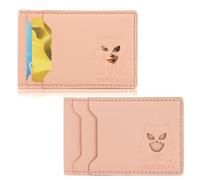 MYAYD Leather Cat Wallet, Face Cut Out Wallet, Horizontal PVC Card Holder, Large Capacity, Card Cases & Money Organisers, Unique Gift Birthday, Anniversary for Mom, Wife, Girlfriend, 2-Pack (Left)