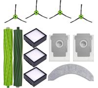 MYAYD Replacement Parts Kit Compatible with iRobot Roomba Combo 10 MAX, Combo j7, Combo j7+, Combo j9+Robot Vacuum Cleaner, 2 Main Brushes, 3 Filters, 4 Side Brushes, 2 Dust Bags, 1 Mop