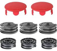 MYAYD Strimmer Wire for Bosch AdvancedGrassCut36, ART 24, 27 Grass Trimmer | 6 Spool & Line + 2 Spool Cover for Bosch ART 30/24+/27+/30+, Strimmer Spool Line, String Trimmer Replacement Spool Line