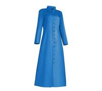 MYAYD Women's Cassock Robe Church Robe Choir Minister Clergy Pulpit Liturgical Black White, Blue, XL