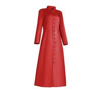 MYAYD Women's Cassock Robe Church Robe Choir Minister Clergy Pulpit Liturgical Black White, Red, Medium
