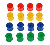 Myazs 16Pcs Parrot Toy Accessories Parts Durable Colorful Plastic Spools For Bird Toys Chewing Toys Foot Toys Bright Colors Bird Foot Toy For Small Parrots For Parakeets Maracas