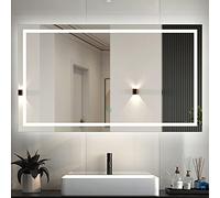MYB 1000x800 Large Bathroom Wall Mirror with LED Lights,with Demister Pad,Touch Sensor,IP44 Rated Horizontal