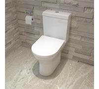 MYB Bathroom Close Coupled Toilet Slim Soft Close Seat (PP) WC Pan Cistern
