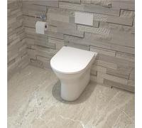 MYB Bathroom Round Back to Wall Toilet Slim Soft Close Seat (PP) Pan BTW WC