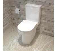 MYB Close Coupled Toilet Rimless Modern Ceramic Soft Close Seat Cistern, White