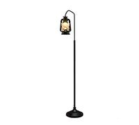 MYBA Floor Lamp Retro Floor Lamp, Hanging Kerosene Lamp Modeling Standing Lamp, Lndustrial Style Floor Light, for Office and Bedroom, Living Room Standing Reading Lamp (Color : Black a)