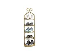 MYBA Shoe Shelf Shoe Rack Multi-Layer Iron Shoe Rack American Luxury Narrow Shoe Storage Simple Home Door Small Shoe Stand Economic Shoe Shelf (Color : Gold, Size : 5 Tier)