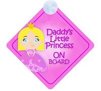mybabyonboard UK Daddy's Little Princess on Board Car Sign for Child/Baby Girl Non Personalised Character Theme DLP016