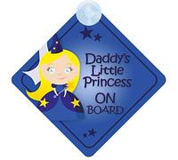 mybabyonboard UK Daddy's Little Princess on Board Car Sign for Child/Baby Girl Non Personalised Character Theme DLP010