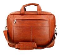 MYBAE Leatherette Laptop Bags for Men I Office Bag, Shoulder Laptop Messenger bag for Men With Multiple Compartments I Leather Executive Brown Office Side Laptop Bag,16 INCH
