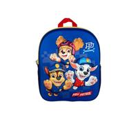 mybagstory 3D Paw Patrol Backpack for Children | Blue Embossed School Bag with Chase Marcus and Ruben | Small School Bag for Boys 32 cm | Ideal Back to School and Leisure