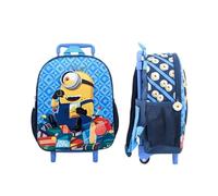 mybagstory 3D Wheeled Backpack for Boys - Blue - Children's - School - Kindergarten - Daycare - School Bag - Adjustable Straps - Gift Idea - Wheels, 30.5 cm, Blue, Enfant