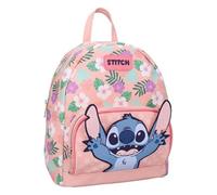 mybagstory | Disney Stitch Backpack | Tropical Floral Design | Small School Bag for Children Girls | Dimensions 26 x 22 x 11 cm | High Quality PU Synthetic Leather