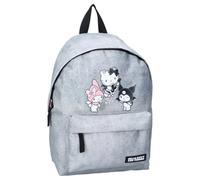 mybagstory | Hello Kitty & Kuromi Courageous Crew Backpack | Children's School Bag for Nursery and Primary School | Grey with Front Pocket and Adjustable Straps | Ideal Gift for Girls | 37 x 26 x 12