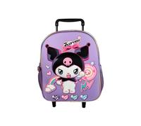 mybagstory | Kuromi Backpack with Wheels for Children | School Trolley Purple and Black Sanrio | Leisure School Bag 35x11x26cm | Child Cabin Suitcase with Telescopic Handle