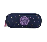 mybagstory | Milky Kiss Dotted Delight Pencil Case | Double Compartment | Ideal for School and School Supplies | Girls | Blue and Purple | Size 22 x 9 x 8 cm