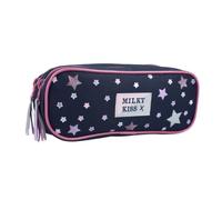 mybagstory | Pencil Case 2 Compartments | Milky Kiss | Blue 22 cm | Dimensions 22 x 9 x 8 cm made of sturdy polyester with a beautiful star pattern to organise all school items
