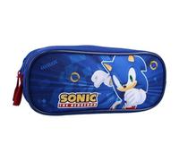 mybagstory - Pencil Case - Double Compartment Pencil Case - Child - School - Kindergarten - Daycare - Boy - Size 22 cm - Gift Idea - Girl, Sonic - Blue, Classic
