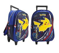 mybagstory - Pokemon Pikachu Wheeled Backpack - Children's Trolley 42 x 31 x 18 cm - 2 Compartments - Kindergarten or Primary School Bag - Lightweight and Durable - Official Product, Pokemon - Blue