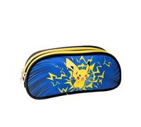 mybagstory - Pokemon School Pencil Case - Double Compartment - 22.5 x 9.5 x 7.3 cm - Zip Closure - Primary School Boys Pencil Case - Gift Idea