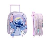 mybagstory - Stitch 3D Wheeled Bag - Child 31 x 25 x 10 cm - 1 Zipped Compartment - Trolley 2 Wheels - Relief Effect - Ideal for Kindergarten, Holidays or Outings