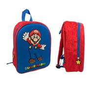 mybagstory Super Mario 3D Backpack - Child Boy 32 x 25.5 x 11 cm - Embossed Effect - 1 Zipped Compartment - Lightweight and Durable Kindergarten Bag, Mario - Red/Blue, enfant