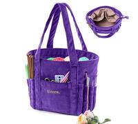 MYBAGZING Crochet Bag and Tote - Corduroy Yarn Bag - Yarn Holder for Crocheting - Crochet Storage Bag for Crochet Hooks, Crochet Accessories, Knitting Bag for Crochet Lovers, Mother's Day Gift