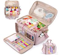 MYBAGZING Large Yarn Storage Bag,Crochet Bag Organizer,Yarn Bags for Crocheting,Crochet Storage Bag with Pockets for Crochet Hooks, Crochet Accessories,Knitting Bags,Gifts for Crocheters