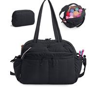 MYBAGZING Stylish Crochet Bag Organizer with Crochet Hook Case, Large Capacity Yarn Bag for Crocheting on The Go, Soft Quilted Crochet Tote with 7 Compartments, Knitting Project Carry-On Travel Gift