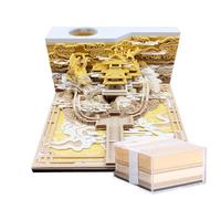 MYBAQ,3D Model Paper Carving Memo Pads,3D Calendar 2024,Time Piece Calendar 2024,Architecture Model Paper Sculpture Calendar,Dragon Artsy Pads Pen Holder,Tearable Creative Gifts Desk Decoration