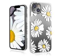 MYBAT PRO Slim Clear Crystal Case for iPhone 14 Plus Case 6.7 inch, Cute Stylish Mood Series for Women Girls Shockproof Non-Yellowing Protective Cover, Bling Diamond Flower Pattern, White Daisy