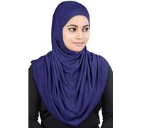 MyBatua 2-Piece Al-Amira Hijab with Under Scarf/Cap/Bonnet in Soft Viscose Jersey, Ready to Wear HJ-129 (Royal Blue)