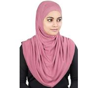 MyBatua 2-Piece Al-Amira Hijab with Under Scarf/Cap/Bonnet in Soft Viscose Jersey, Ready to Wear HJ-129 (Pink)