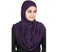 MyBatua 2-Piece Al-Amira Hijab with Under Scarf/Cap/Bonnet in Soft Viscose Jersey, Ready to Wear HJ-129 (Purple)