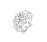 MYBELLNA Moissanite Ring for Women,1ct D Color VVS1 Clarity Brilliant Round Cut Lab Diamond Ring 18K White Gold Plated 925 Sterling Silver Promise Rings for Engagement Wedding 3 (Ring-2, Q)
