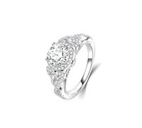 MYBELLNA Moissanite Ring for Women,1ct D Color VVS1 Clarity Brilliant Round Cut Lab Diamond Ring 18K White Gold Plated 925 Sterling Silver Promise Rings for Engagement Wedding 4 (Ring-1, S)