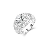 MYBELLNA Moissanite Ring for Women,1ct D Color VVS1 Clarity Brilliant Round Cut Lab Diamond Ring 18K White Gold Plated 925 Sterling Silver Promise Rings for Engagement Wedding 3 (Ring-1, S)