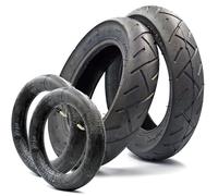 myBESTscooter - 10 x 2.125 Electric Scooter Tyre Wheel, 10 inch Outer Tire & Inner Tubes Double Thickness Pneumatic Inflatable Front Rear Replacement Rubber Tires 0 Degree Valve Angle