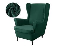 MYBMPFRHO Wingback Chair Covers 2 Piece Stretch Wing Chair Slipcover, Fashion Solid color Velvet Sofa Cover Furniture Protector for Armchair Chairs Living Room Bedroom Hotel(#15)