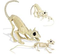MYBOLE Halloween Skeleton Cat and Rat Decorations, Skeleton Animal Yard Decor and Reaper Bones Animals Spooky Scene Party Favors