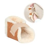 Mybow Sheepskin Heel Protectors for Pressure Sores Lambs Wool Foot Pillow Sheepskin for Bed Sores Medical Heel Booties Ulcer Cushion Bedridden Lambs Wool Padding for Foot Surgery Heel Pain Relief (1)