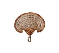 MYBSXKEOZ Hand Held Fan,Natural Leaf-Shaped Bamboo Paper Hand Fans Handmade Abanico De Mano Woven Hand Fan Great For Luau, Wedding, Boho And Other Events(F)
