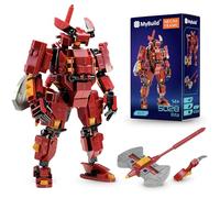 MyBuild Sci-Fi Rita 5028 - Red Armor Mech with Battle Axe | Collectible Robot Building Set | Ages 14+